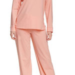 Natori NWT New Designer  Pajamas Womens PJ S Long Pants Sleeves Orange Peach Photo 0