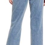 Good American 90s Duster high rise straight leg jeans ripped in blue950 2/26 Photo 1