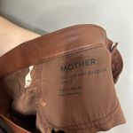 MOTHER Women's Brown Leather Slim Pants Size 32 Photo 5