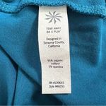 Athleta  Senorita Blue Teal V-Neck Long Sleeve Organic Cotton Dress Large Tall Photo 6