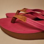 UGG  Ruby Wedge Flip Flop Sandals Women’s Pink & Tan Size 8 /W8 Photo 6