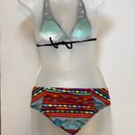 The Bikini Lab 🌞NWT multicolored tribal triangle top A60 Photo 4