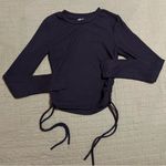 ZARA  Black Long Sleeve Side Tie Tee Photo 0