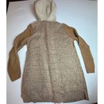 Natural Reflections  Womens‎ M Camel Brown Knit Hooded Open Front Cardigan Photo 5