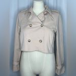ZARA  Women Cropped Trench Jacket Beige Double-Breast (1111) Photo 1