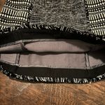 French Connection Tweed Mini Skirt Black White Geometric Fringe Hem Party Cocktail Size Unknown‎ Photo 4