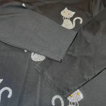 Catalog Favorites Rhinestone Cat Shirt Womens Large Long Sleeve Pets Cute Kitten Black Photo 5