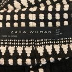 ZARA  Black White Woven Embroidered Jacquard Mini Straight Pencil Skirt Size L Photo 3