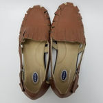 Dr. Scholls Womens Breezeway Loafer Flat Shoes Brown Leather Cut Out 10 M Photo 3