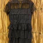 Cute Ruffled Mini Dress Black Size L Photo 4