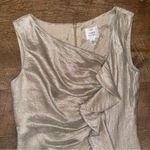 Suzi Chin for Maggy Boutique Asymmetrical Ruffle Cocktail Occasion Gold Dress Size 8 Photo 4