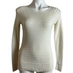 Loft  Basket Weave Cotton Blend Beige Sweater Top Photo 5