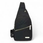 Contemporary Multiple Compartment Sling Bag Handbag Crossbody Black Audio Port Photo 2