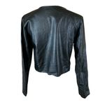 Krisp London Black Faux Leather Cropped Jacket Made In Italy Minimalist Chic M Size M Photo 2
