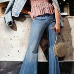 Free People NWT adella cami boho crochet lace ruffle mauve small Photo 2