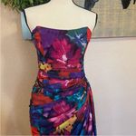 Lulus Uncommon Aesthetic Black Floral Strapless Bodycon Midi Dress Red Size M Photo 10