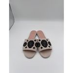 J.Crew  Embroidered‎ Slides Sandals Slip On Flats Neutral Black Floral Size Photo 7