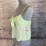 BP Lime Green Bow Detail Knot Tank Top Satin Cami Adjustable Straps Size M Photo 3
