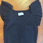 Modern Citizen  Black Ruffled Cap Sleeve Blouse Photo 4