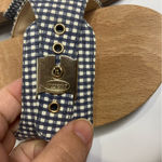 Dr. Scholls Dr. Scholl’s for J. Crew original sandals navy blue white gingham women’s size 9 Photo 5