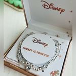Disney Mickey Mouse Silver Bolo Bracelet Rhinestone Adjustable NWT Photo 1