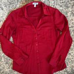 EXPRESS Petite Slim Fit Red Portofino Shirt Photo 0