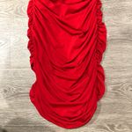EXPRESS Red Ruched Sexy Mini Dress Party Small Photo 2