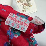 Putumayo 90s  Vintage Dropwaist Folk Print Red Dress Large Photo 8