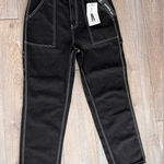 Simple Society Black carpenter Jeans with White Stitching 11/30 Photo 0