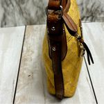 Etienne Aigner  Yellow Brown Linen Crossbody Shoulder Bag Y2K Fall Harvest Gold Photo 5