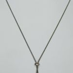 Chico's  Silver Tone Rhinestone Lariat Style Pendant Necklace Photo 4