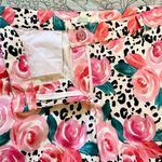 JADE Rose Print Side Scalloped Polished Cotton Stretch Shorts Sz 10 Pink Photo 1