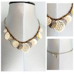 Vintage Beautiful Ethnic Necklace 90s Y2K style Handmade, earthy Tan Photo 1