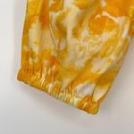 Open Edit  Womens Yellow Floral Peasant Blouse Square Neck Smocked Cottage XS Photo 6