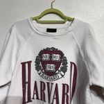 Free People  Retro Brand Antique White Harvard Crew Sweatshirt Sz S Photo 2