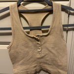 Tilly's  Beige/Tan Ribbed Crop Top Photo 0