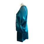 L’Intima Collection Vintage Satin Teal Sleepwear Set Size L Photo 7