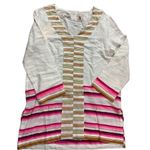 Lemlem Birabiro Kaftan pink white striped cotton blend small NWT Photo 4