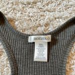 Bozzolo  Gray Ribbed Racerback Crop Top Photo 2