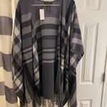 Banana Republic  Cashmere Blend Karen Purple Plaid Shawl/Cape/Wrap Photo 1