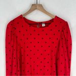 Old Navy Red Polka Dot Puff Shoulder Long Sleeve Dress Size M Photo 1
