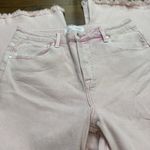 Risen  HIGH RISE WIDE LEG JEANS WOMENS 11/30W STRETCH DENIM RAW HEM Pink NWT Crop Photo 4