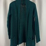 Forever 21  Medium Chunky Knit Oversized Teal Jewel Tone Longline Cardigan Boho Photo 0