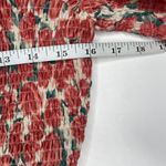 Hayden Los Angeles Women Floral Smocked Top Ruffle Mid Dress Small Romantic Boho Red Photo 7