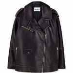 Leather Biker Jacket Black Size 6 Photo 6