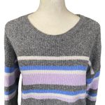 Arizona Jeans Arizona Jean Co. women's medium gray long sleeve sweater stripes stretchy Photo 5