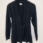 Liz Lange Black Maternity Open Front Belted Cardigan, S Photo 0