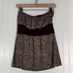 Self Esteem Y2K Strapless Babydoll Brown Polka Dot Empire Waist Tube Top M Photo 1