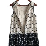 Ann Taylor Loft Women Mini Dress 12P Cotton Silk Large Dot Drop Waist Quiet Luxury Girly Photo 3