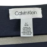 Calvin Klein Navy Blue Rhinestone Logo Buckle Short Sleeve Cotton Blend Tee Sz L Photo 3